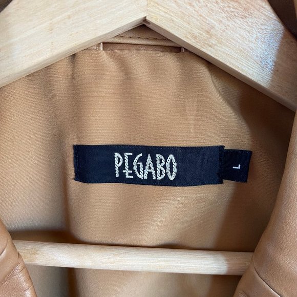 EUC Vintage 90s Pegabo Leather Jacket - Caramel/Tan - Size Large - Picture 5 of 5